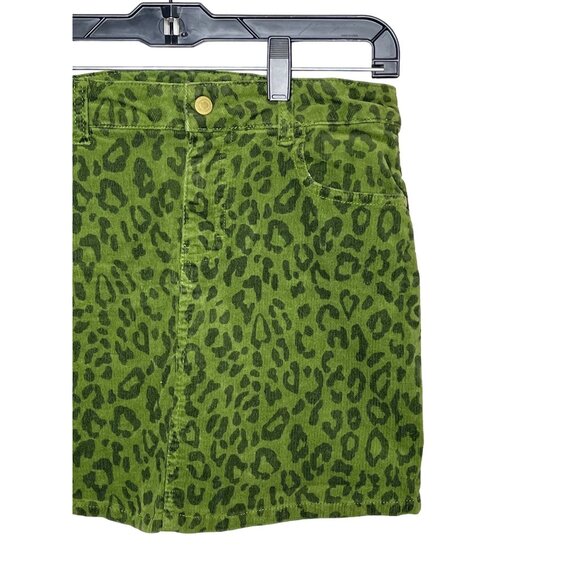 Hartstrings Skirt Girls 14 Kids Corduroy Skort Green Leopard Print Casual Fall - Picture 3 of 13